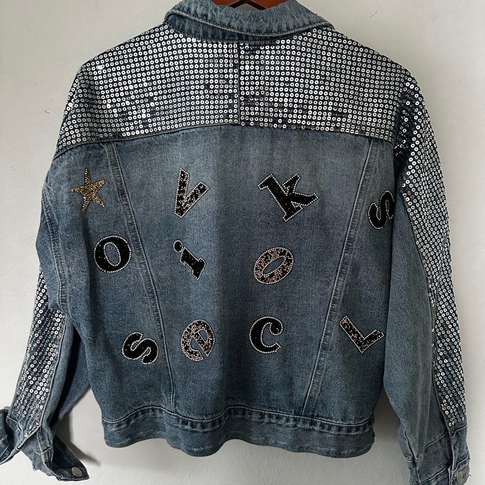 Embellished Blue Denim Jacket